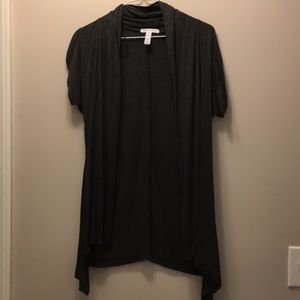 Light Black Short Sleeve Maternity Cardigan